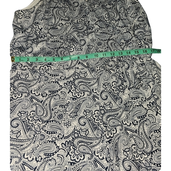 Cleo Jumpsuit Romper Paisley Halter Wide Leg Wrap Chest Clasp Tie Blue White Lg - Picture 7 of 11